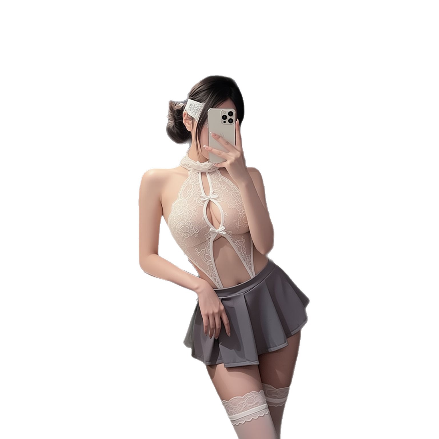 Lace Teddy Lingerie - jimiko Damski biały koronkowy body z