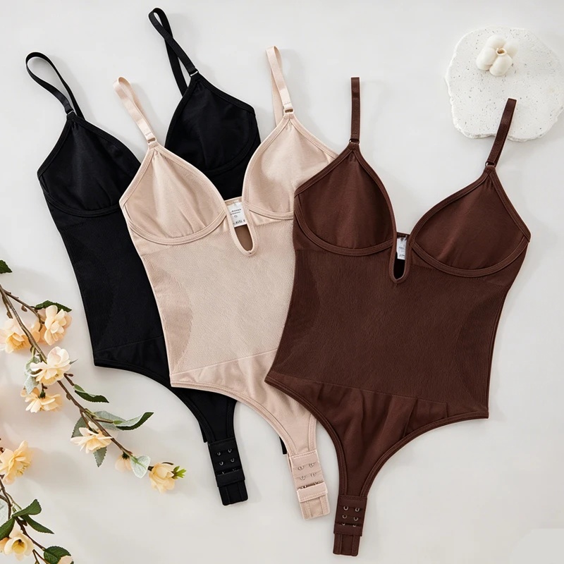 Shapewear Bodysuit Firm - Damskie body bez pleców, modelujące sylwetkę,