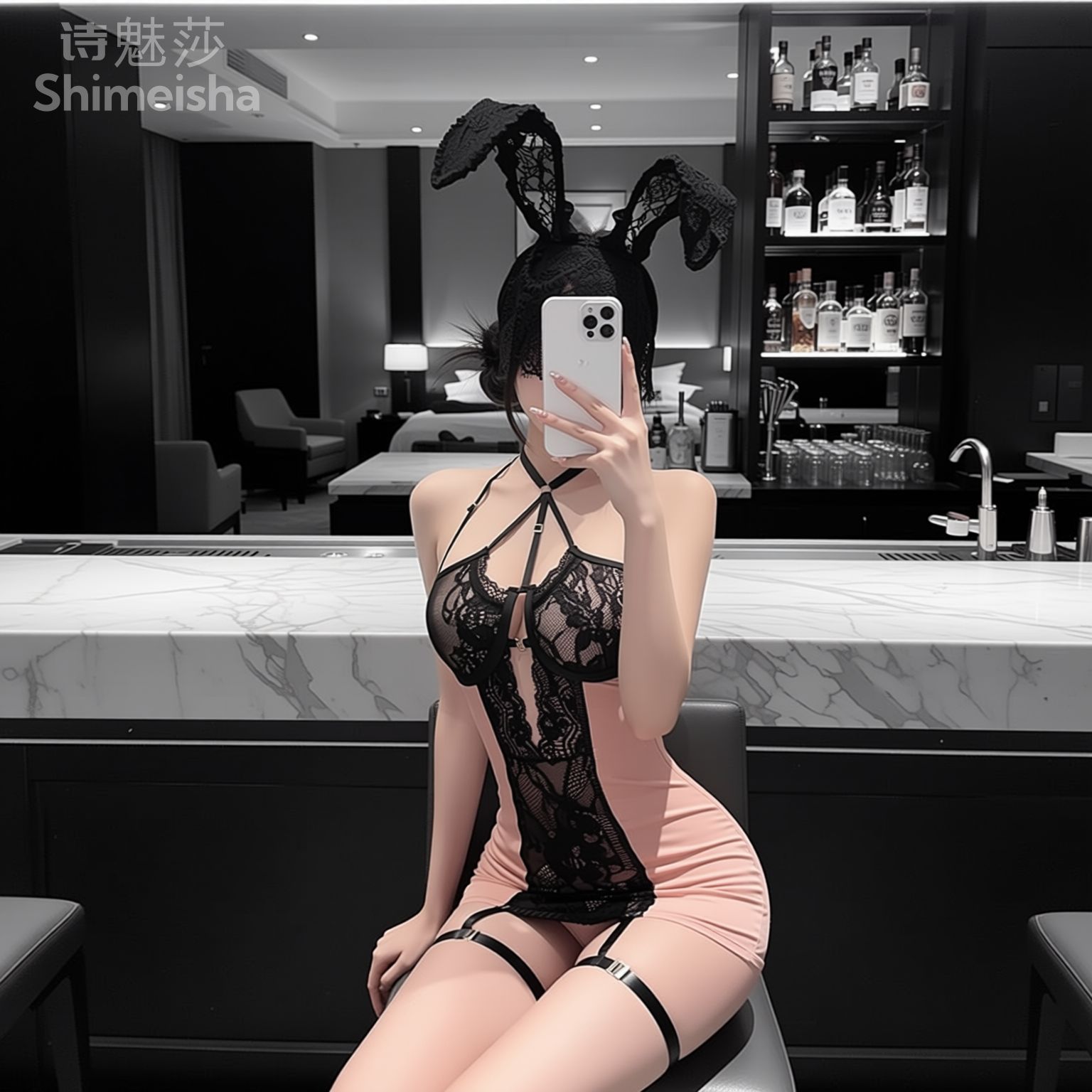 Jimiko – różowa i czarna koron – Lace Teddy Lingerie recenzja i cena