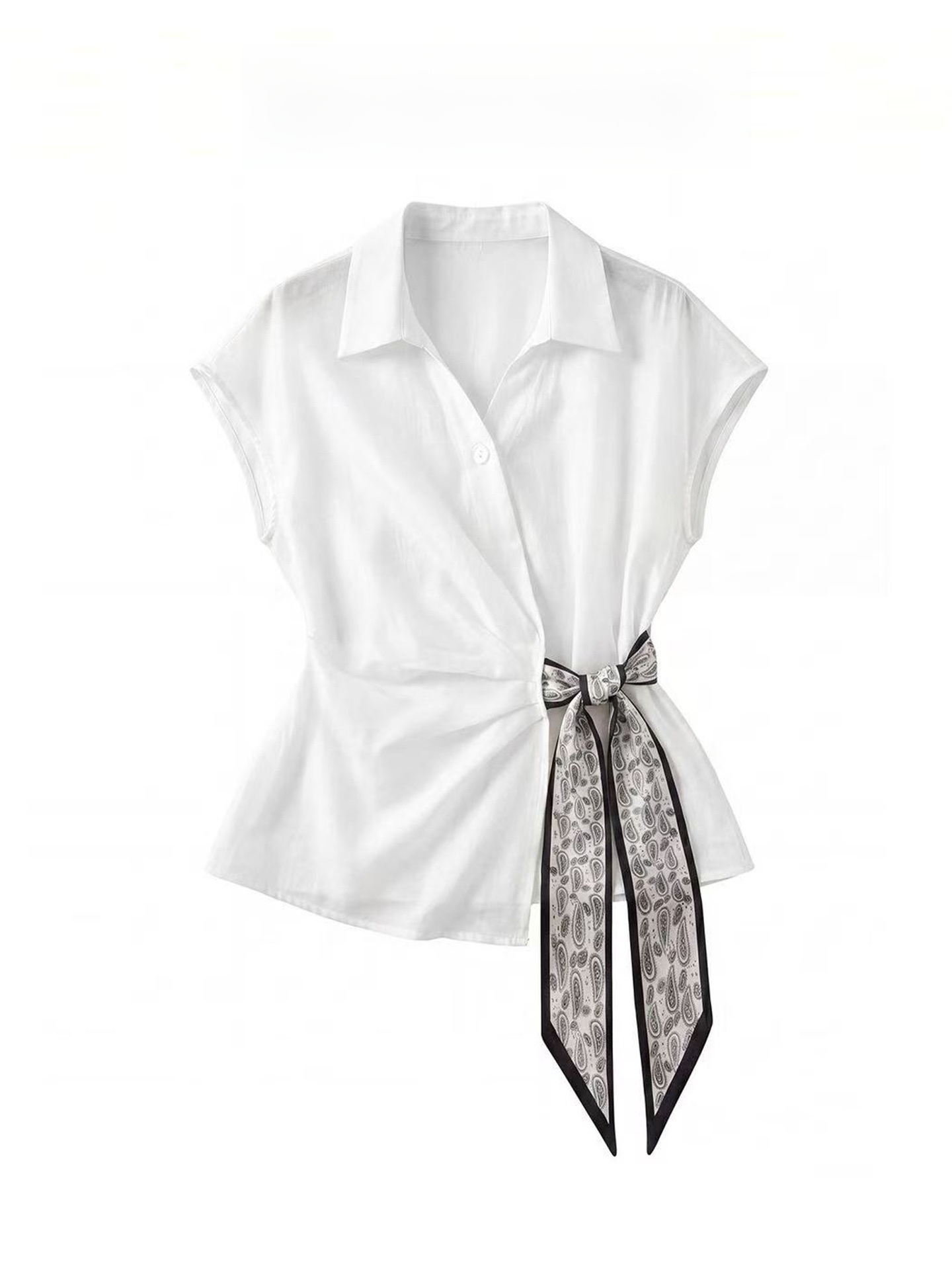 Elegancka biała bluzka z krótk – Corset Waist Cinch recenzja i cena